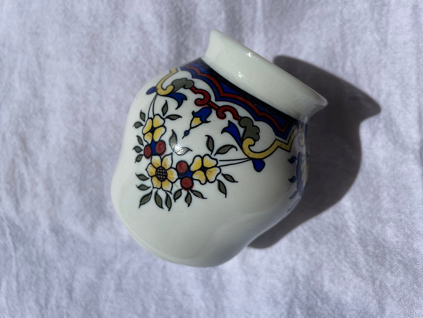 French Mustard Jar (Made in France) with Floral Design All Around