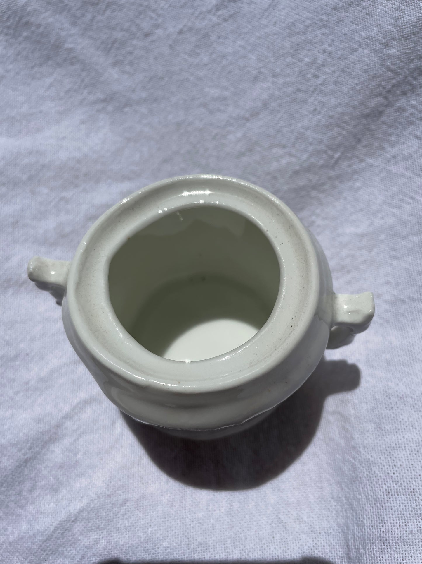 Small Ironstone Dish with Handles and Lid