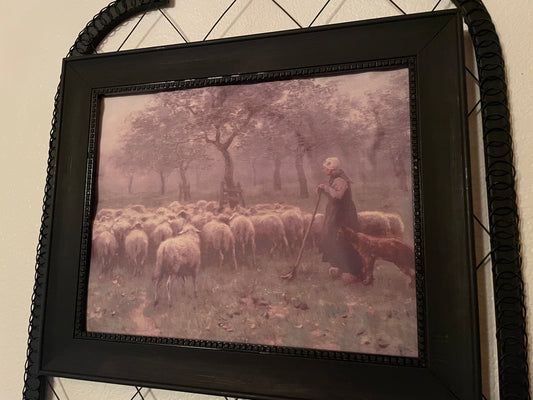 Shepherd with Herd - Art Print