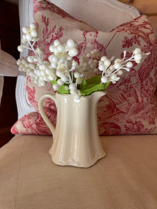 Small Pitcher with Faux White Buds Included