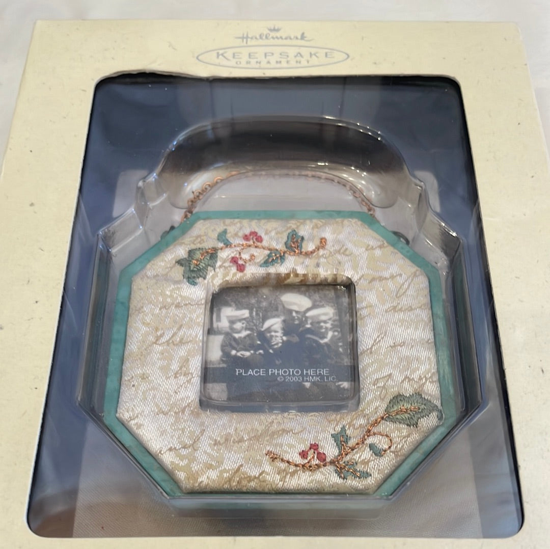 Christmas Ornament That Holds Photograph from Hallmark's Keepsake Collection
