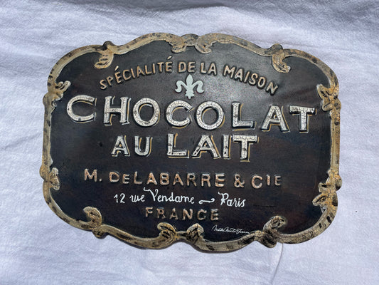 French Chocolate Milk Metal Sign