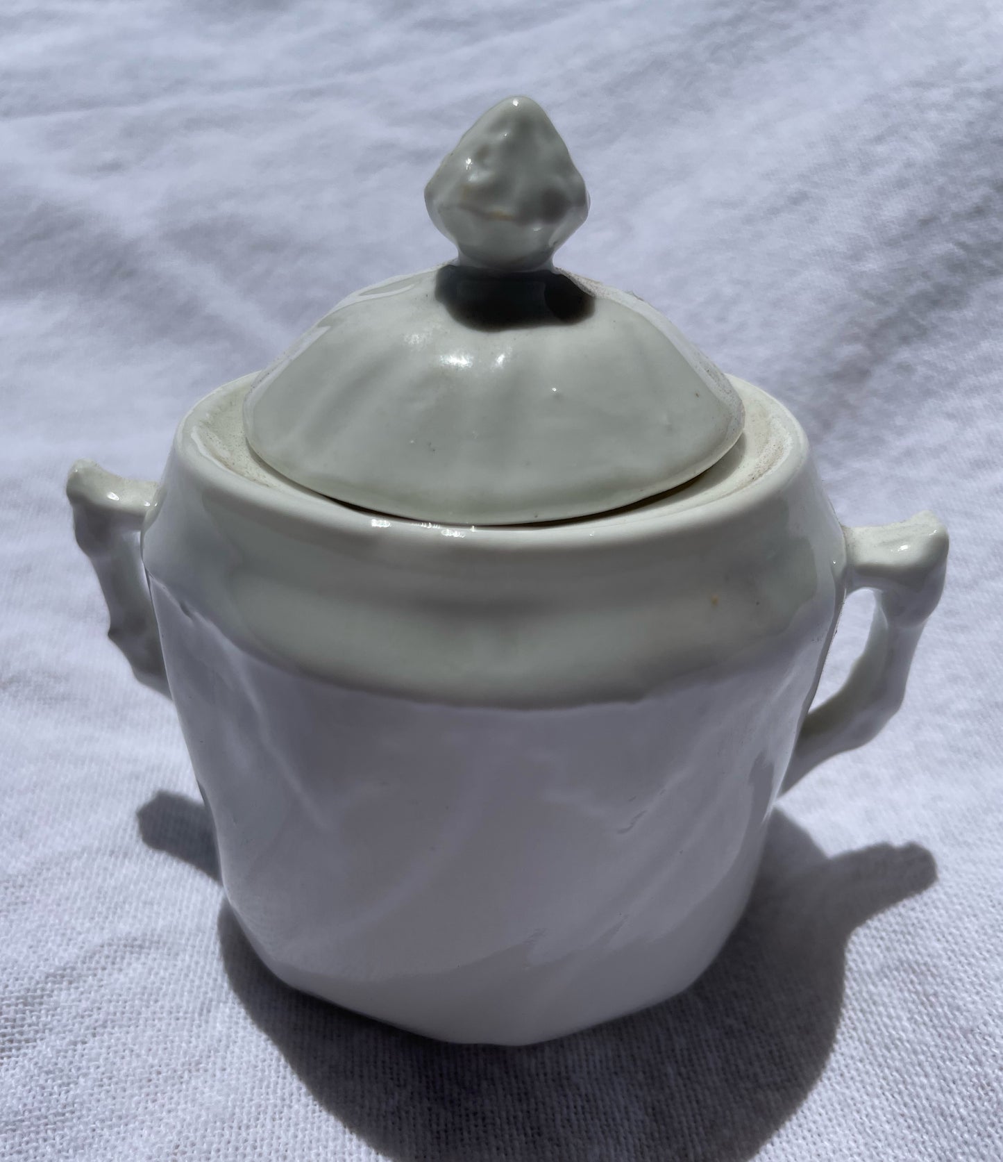 Small Ironstone Dish with Handles and Lid