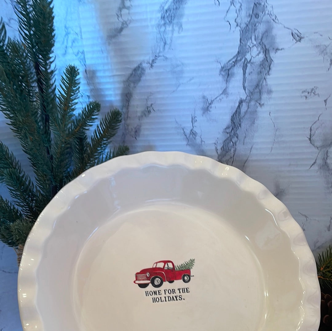 "Home for the Holidays" Pie Dish by Rae Dunn