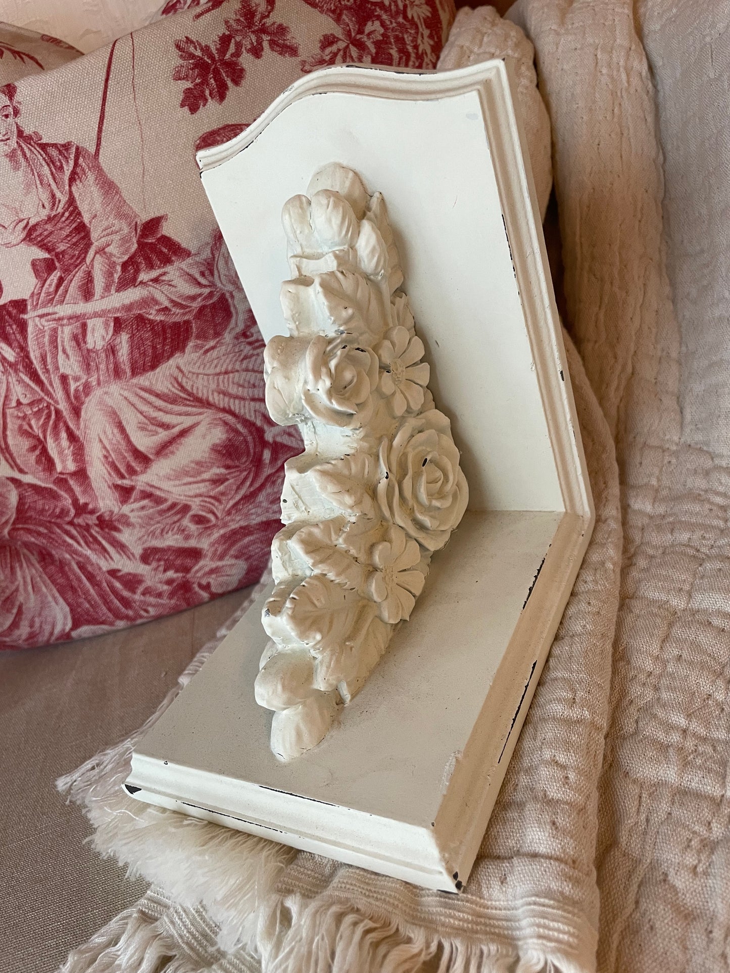 White Floral Book-End