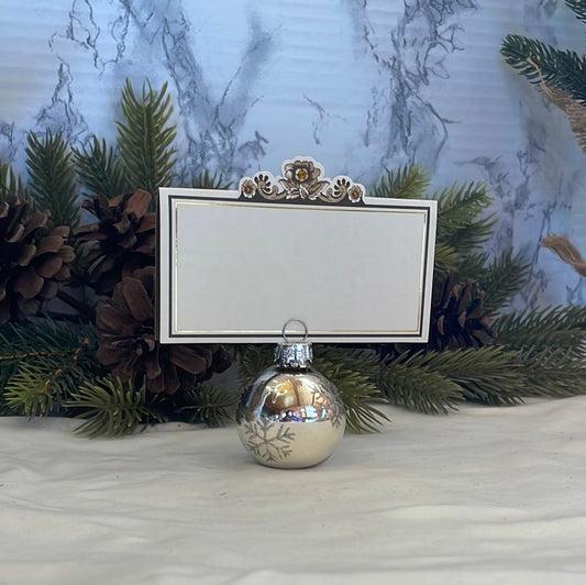 Christmas Ornament Place-card Holders with Place-cards