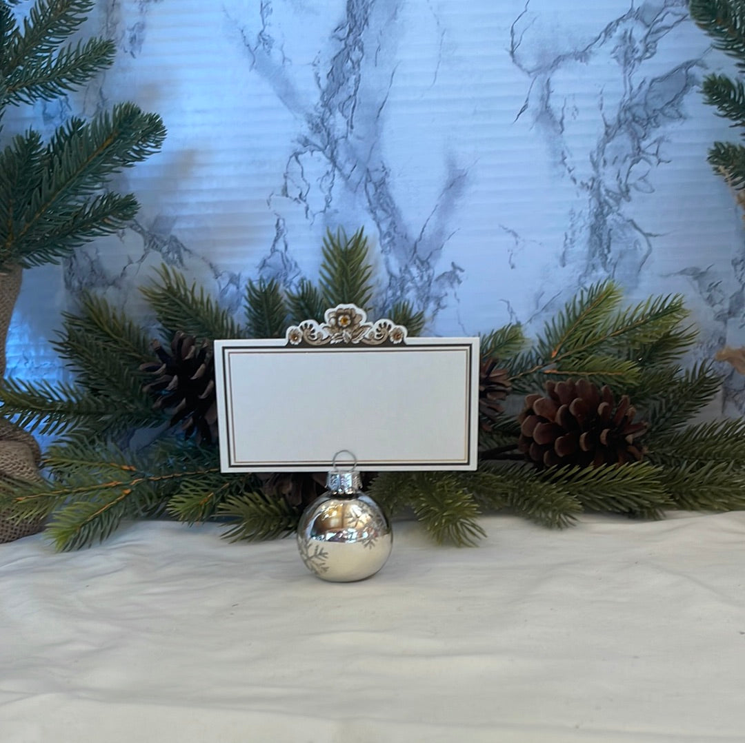 Christmas Ornament Place-card Holders with Place-cards