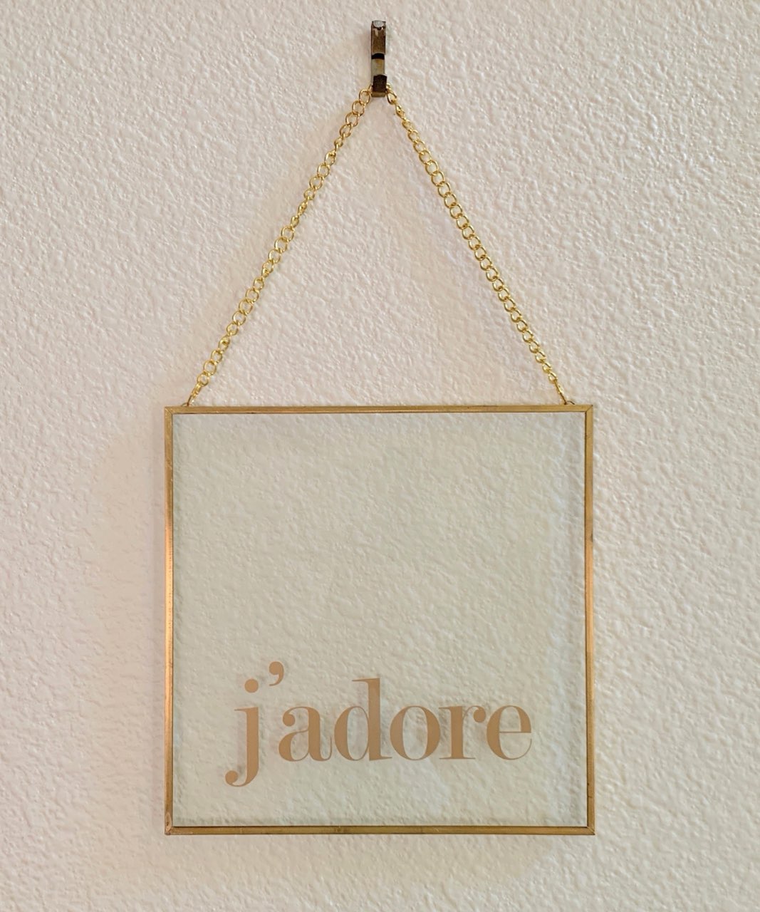 "J'adore" Glass Decorative Sign
